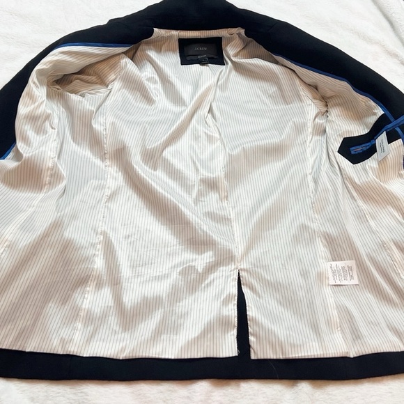 J.CREW Classic Black Stand Collar Wool Blend Single Button Regent Blazer Size 0 - Picture 8 of 11